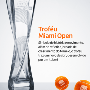 Post carrossel para as redes sociais com o tema do troféu do Miami Open - patrocinado pelo Itaú